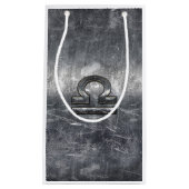 金属スタイル天秤座〔占星術の〕十二宮図標識 スモールペーパーバッグ (正面)