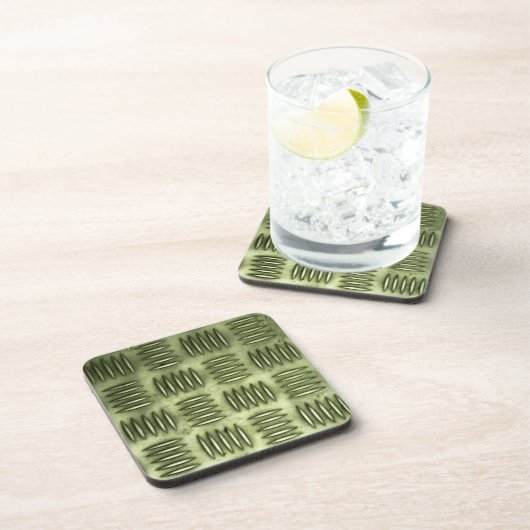 金属ステンレススチール市松模様に製フローリングテクスチャ コースター (右側)