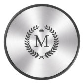 金属ステンレス鋼ブラックローレルリース アイスホッケーパック (正面)