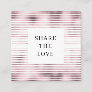 金属ストライプバラ金ゴールドモダンロイヤリティカード スクエア名刺