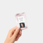 金属ストライプバラ金ゴールド箔サロン写真名 バッジ (手持ち)