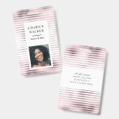 金属ストライプバラ金ゴールド箔サロン写真名 バッジ (正面＆裏面)