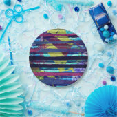 金属ストライプ粒子 ペーパープレート (パーティー)