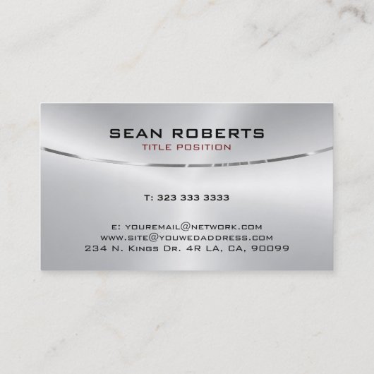 金属スミニマルテンレス鋼テクスチャ 名刺 (裏面)