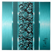 金属ターコイズ及び黒色ダンパー並びに金属 タイル (正面)