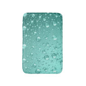 金属ティール（緑がかった色） – グリーン抽象芸術雨滴 バスマット (正面縦)