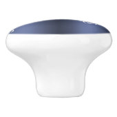 金属ティール（緑がかった色）、白い渦巻きクリスマス セラミックノブ (側面)