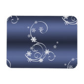 金属ティール(緑がかった色)、白い渦巻きクリスマス マグネット (横)