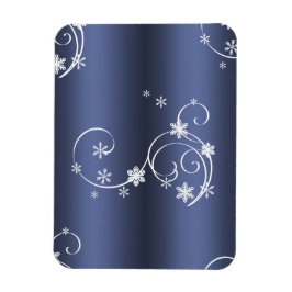 金属ティール（緑がかった色）、白い渦巻きクリスマス マグネット