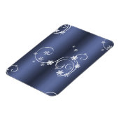 金属ティール(緑がかった色)、白い渦巻きクリスマス マグネット (左側)