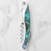 金属ティール（緑がかった色）眼 ソムリエナイフ (正面)