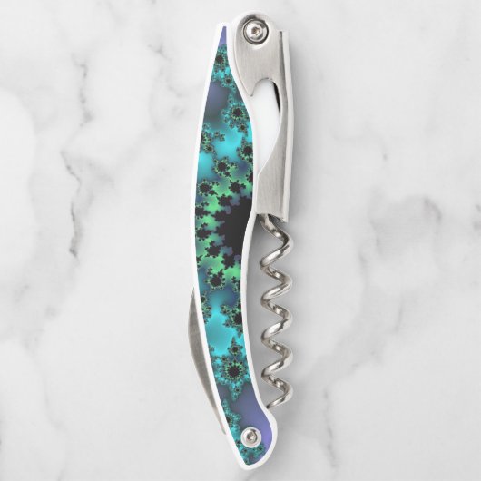 金属ティール（緑がかった色）眼 ソムリエナイフ (裏面)