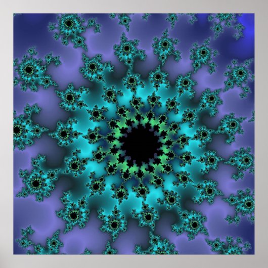 金属ティール（緑がかった色）眼 ポスター (正面)