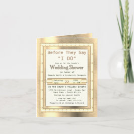 金属テクスチモダンックカップルのシャワー 招待状