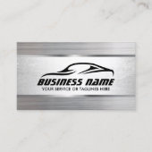 金属テクスチャモダンの自動詳細車の化 名刺 (正面)