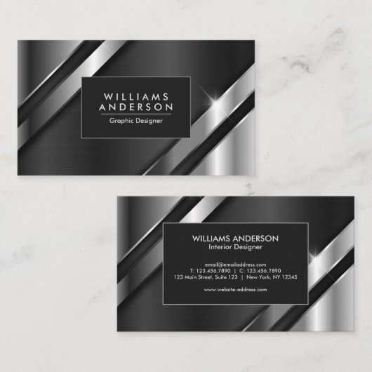 金属テクスチャ 名刺 (正面/裏面)