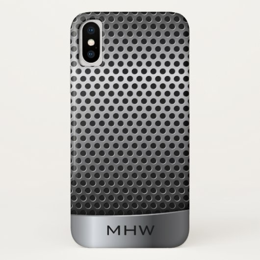 金属テクスフェイクチャカスタムモノグラムの電話ケース Case-Mate iPhoneケース (裏面)