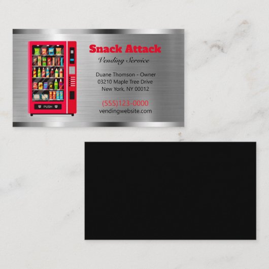 金属デザインスナック販売業者販売サービス 名刺 (正面/裏面)