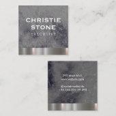 金属トリムブラック大理石のバリエーション スクエア名刺 (正面/裏面)