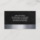 金属トリム |黒いテクスチャ 名刺 (裏面)