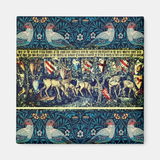 金属ドールハウス用の中世の敷物またはタペストリー2 マグネット (正面)