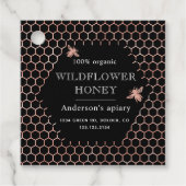 金属ハニカムバラ金ゴールドモノグラム蜂蜜びん フェイバータグ (正面)