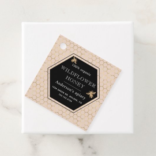 金属ハニカム金ゴールドモノグラム蜂蜜ジャー フェイバータグ (インサイチュ)