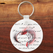 金属ハートとシェイクスピアのソネット18 キーホルダー (正面)