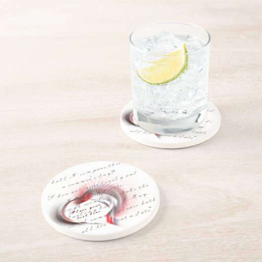 金属ハートとシェイクスピアのソネット18 コースター (側面)