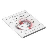 金属ハートとシェイクスピアのソネット18 ノートパッド (アングル)