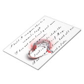 金属ハートとシェイクスピアのソネット18 ノートパッド (アングル)