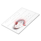 金属ハートとシェイクスピアのソネット18 ノートパッド (アングル)