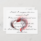 金属ハートとシェイクスピアのソネット18 ポストカード (正面/裏面)