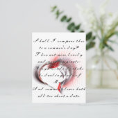 金属ハートとシェイクスピアのソネット18 ポストカード (スタンド正面)