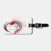 金属ハートとシェイクスピアのソネット18 ラゲッジタグ (正面横)