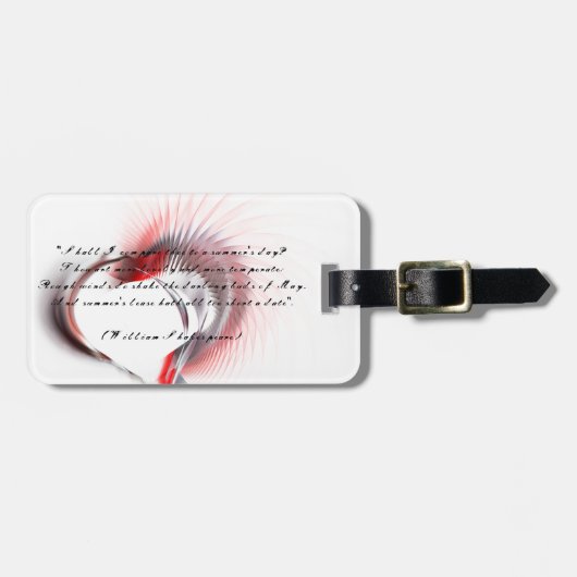 金属ハートとシェイクスピアのソネット18 ラゲッジタグ (正面横)