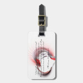 金属ハートとシェイクスピアのソネット18 ラゲッジタグ (正面縦)