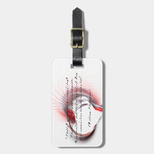 金属ハートとシェイクスピアのソネット18 ラゲッジタグ (正面縦)