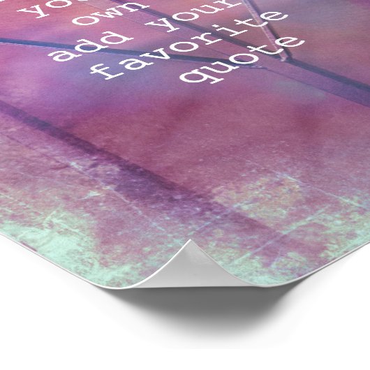 金属ハート独自の引用文を追加動揺して ポスター (角)