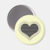 金属ハート磁石、グレー マグネット (正面/裏面)