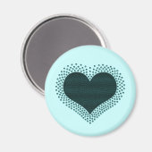 金属ハート磁石、ティール（緑がかった色） マグネット (正面/裏面)