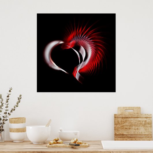 金属ハート ポスター (キッチン)