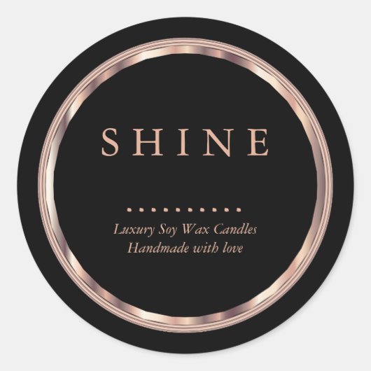 金属バラ金ゴールドと黒ラベル ラウンドシール (正面)