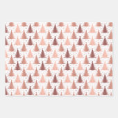 金属バラ金ゴールドクリスマスツリーパターン ラッピングペーパーシート (正面)