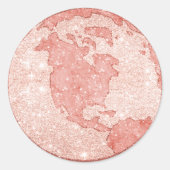 金属バラ金ゴールドグリッターグローブステッカー ラウンドシール (正面)