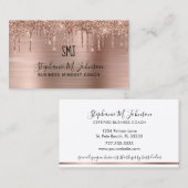 金属バラ金ゴールドグリッタードリップモノグラムロゴ 名刺 (正面/裏面)