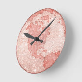 金属バラ金ゴールドグリッターピンクマーブルグローブ ラウンド壁時計 (傾斜)