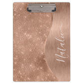 金属バラ金ゴールドグリッター パーソナライズされた クリップボード (正面)