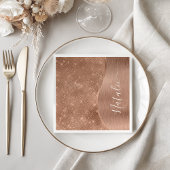 金属バラ金ゴールドグリッター パーソナライズされた スタンダードカクテルナプキン