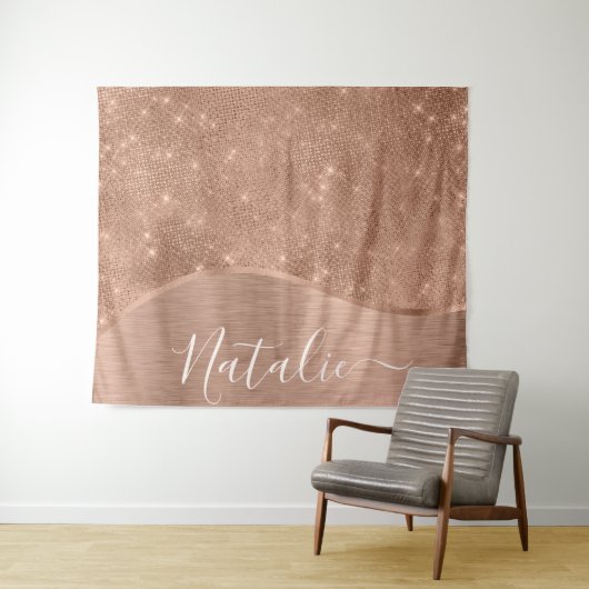 金属バラ金ゴールドグリッター パーソナライズされた タペストリー (インサイチュ(横))